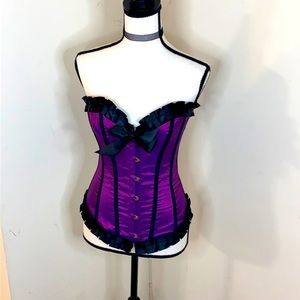 Purple Shimmer Satin Corset